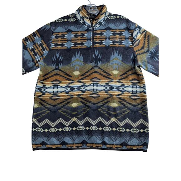 Artcic Image Grand Canyon West Aztec Print Fleece Jacket Medium 1/4 Zip Pullover - Picture 3 of 11